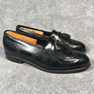 Florsheim Tassel Loafers Wingtip Kiltie Dress Leather Mens 8.5 3E Black 20533